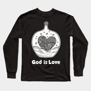 God is love. Doodle illustration. Long Sleeve T-Shirt